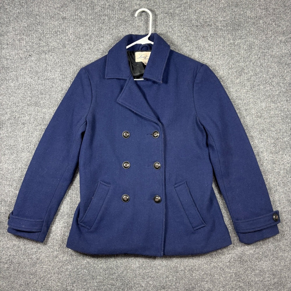 Vintage Levis San Francisco Pea Coat Womens S Navy Blue Wool Blend Jacket